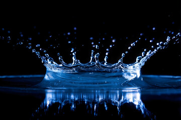 Wall Mural - water splash isolated on the black background