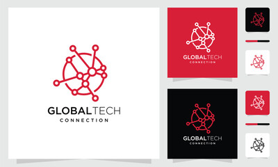 Global technology Logo inspiration Digital vector.Global technology and Design Template