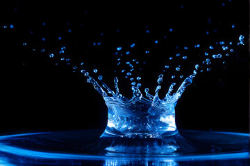 Wall Mural - water splash isolated on the black background