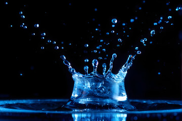 Wall Mural - water splash isolated on the black background