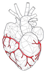 Sticker - PNG Heart sketch drawing line.