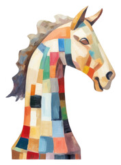 Poster - PNG Chess piece painting horse mammal.