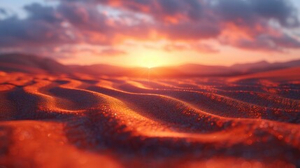Sticker - sunset in the desert HD 8K wallpaper Stock Photographic Image  
