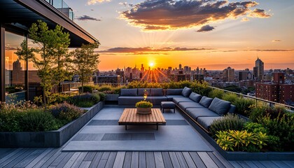 Wall Mural - a wooden table sitting on top of a wooden deck