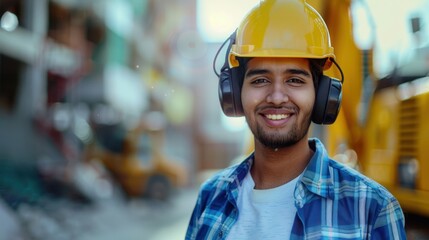 Poster - The construction worker smiling