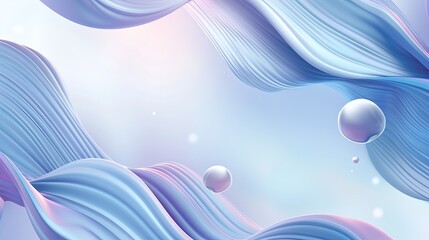 Wall Mural - 3d rendering, blue and purple gradient background with wavy lines