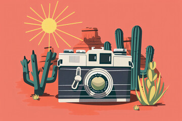 Wall Mural - a camera in the desert