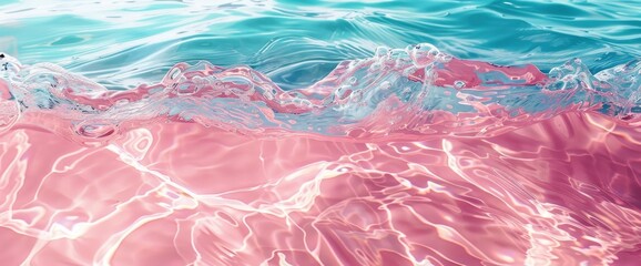 Sticker - Pink Transparent Clear Water Surface Texture, Perfect For A Summer Background
