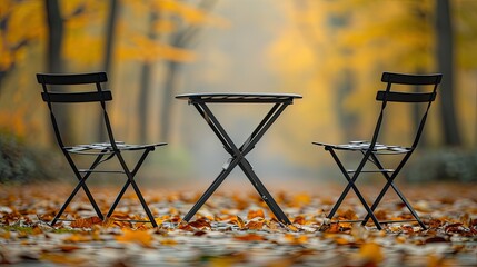 Poster - table and chairs in the garden  