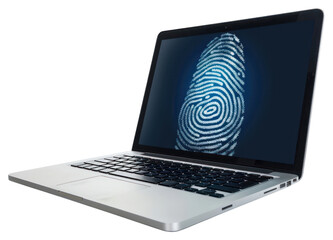 Poster - PNG Laptop fingerprint cyber security electronics computer hardware.