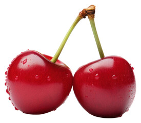 Poster - PNG Two fresh cherry fruit plant food.