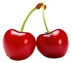 Sticker - png two fresh cherry fruit plant food.