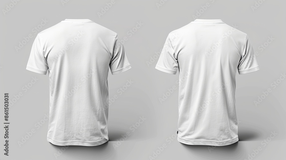 Blank shirt neck mockup template front and back view isolated white Blank shirt neck mockup template front and back view isolated white