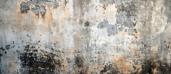 Fototapete - Abstract background with a textured old scratched concrete wall featuring a dark spot adding interest to the copy space image.