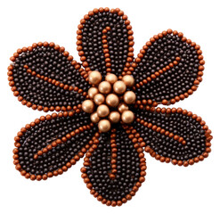 Wall Mural - PNG Flower bead jewelry brooch.