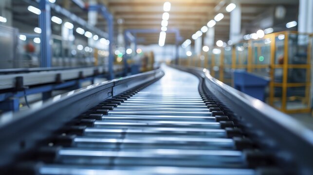 An automated conveyor belt in a factory highlights the role of technology in enhancing productivity and efficiency in industrial processes.