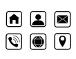 © Vinna - CV Contacts Icon Set, Business Card Symbols
