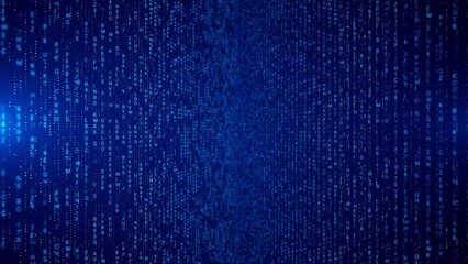 Cyberspace with Particles and Digital Data Network Connections Science, cyber security, data code, communication and business. Data Analytics or Data Science. Binary code Blockchain