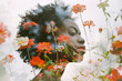 © Boadicea - Portrait of young black woman and flowers, double exposure effect
