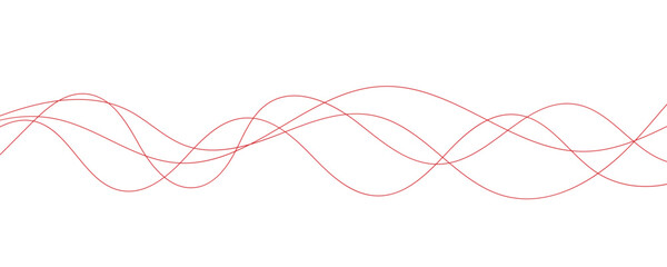Wall Mural - red wave lines