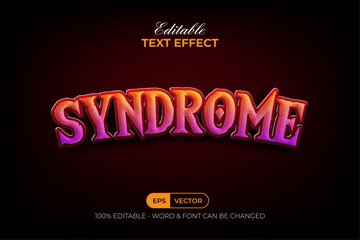 Wall Mural - Syndrome Text Effect Gradient Style. Editable Text Effect.