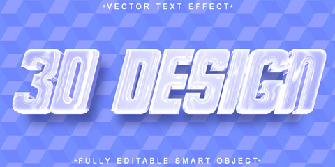 Canvas Print - Modern Chrome Holo 3D Design Vector Fully Editable Smart Object Text Effect