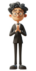 Poster - PNG Businessman figurine standing cartoon.