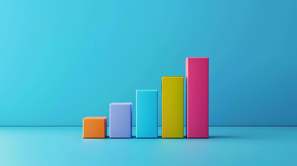 Colorful bar graph, concept of business growth