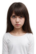 © PNG&Background Image - Young girl with angry or dissatisfied feelings standing, isolated, transparent background, no background. PNG.