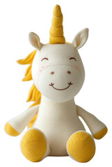 Sticker - PNG Stuffed doll unicorn figurine plush white.