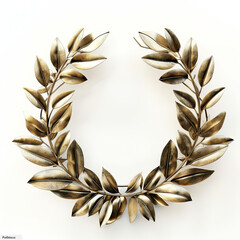 Wall Mural -  Laurel Wreath gold isolated on white background