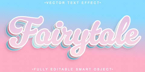 Poster - Cute Flower Fairytale Vector Fully Editable Smart Object Text Effect