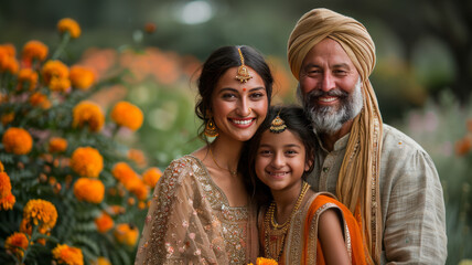 Poster - professional picture of a very happy Indian family.generative ai