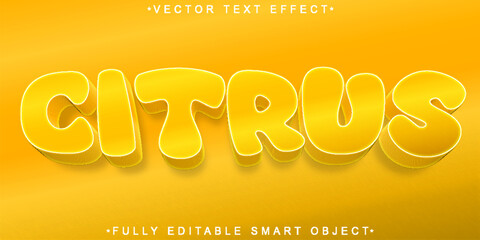Canvas Print - Cartoon Orange Vector Fully Editable Smart Object Text Effect