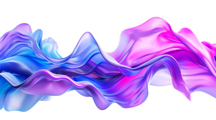 Poster - 3d abstract blue purple wave fluid isolated on transparent background