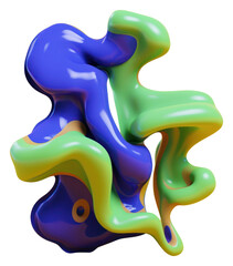 Wall Mural - PNG 3d render of abstract fluid shape represent of basic shape balloon smoke pipe.