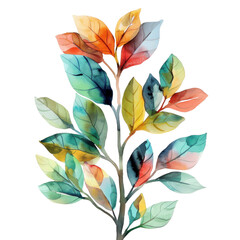 Colorful artistic illustration of a whimsical leaf tree with vibrant hues, perfect for creative designs and nature-inspired projects.