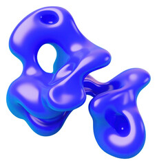 Wall Mural - PNG 3d render of abstract fluid shape represent of basic shape balloon purple smoke pipe.