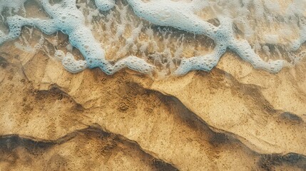 Wall Mural - Abstract background of sand with waves from the sea. Generative AI
