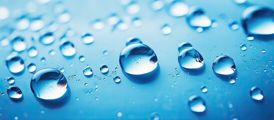 Aufkleber - Blue water droplets to blend with a copy space image.