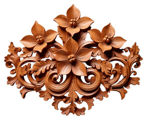 Wall Mural - PNG A Balinese orchids wood art creativity.