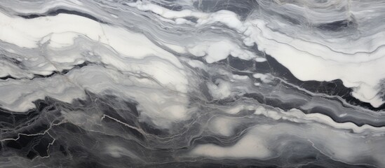 Fototapete - Sophisticated marble surface displaying a mix of black, white, and gray hues with copy space image.