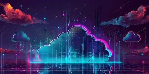 Wall Mural - cloud computing concept