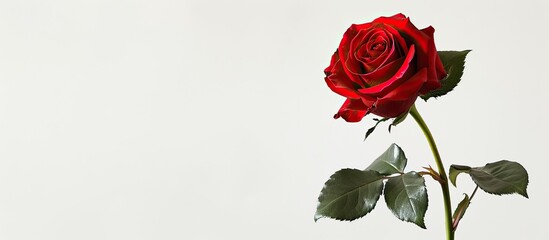 Wall Mural - Valentine's Day rose with copy space image.