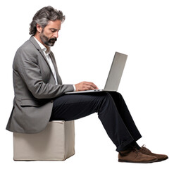 Canvas Print - PNG Computer sitting laptop adult.