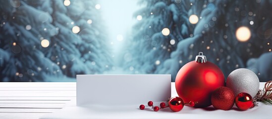 Aufkleber - Christmas-themed image with empty card for your own message included. with copy space image. Place for adding text or design