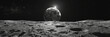 © Maximusdn - A panorama from the moon's perspective, featuring the Earth rising above the lunar landscape with stars in the background.