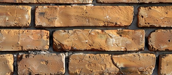 Sticker - The texture is brick. The texture of the brick is brown colors. The texture is a brick wall. Brown brick texture close up. with copy space image. Place for adding text or design