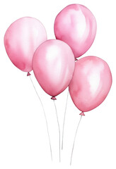 Sticker - PNG Pink balloons cartoon white background anniversary.