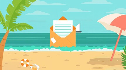 Seasonal email marketing flat design front view summer theme water color Complementary Color Scheme